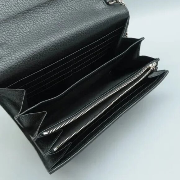 100% Authentic GUCCI Dionysus Black Leather Shoulder Bag - Picture 7 of 12